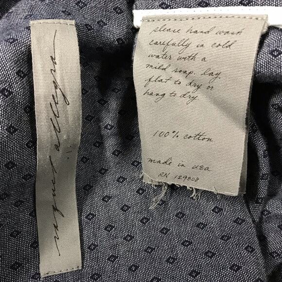 Raquel Allegra Jaquard Navy Blue Diamond Print Buttoned Blazer Coat Jacket Small - Picture 15 of 16